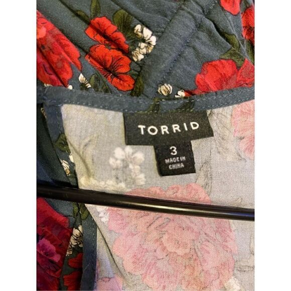 TORRID Sz 3 Mini Challis Floral Skater Dress - Picture 4 of 8